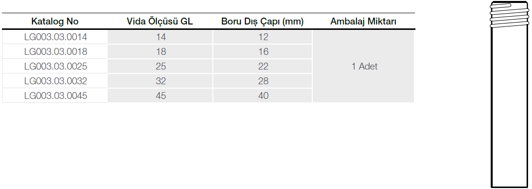 Vidalı Kapak, PTFE, Contalı, Otoklavlanabilir