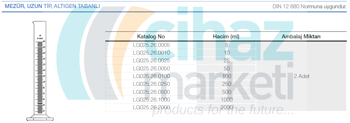 Mezür, Uzun Tip, Altıgen Tabanlı.