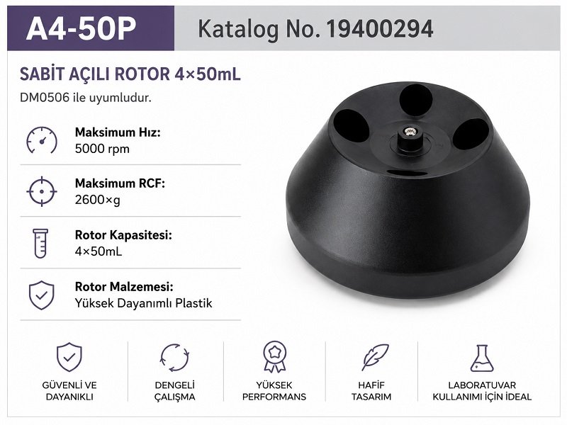 DLAB A4-50P sabit açılı rotor 4×50mL