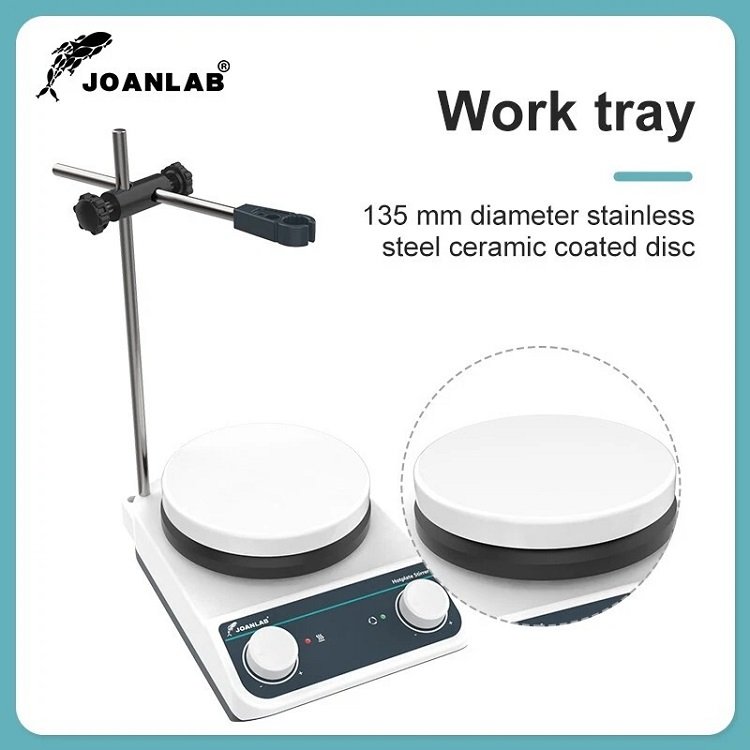 JOANLAB HS5 analog ısıtıcılı karıştırıcı set – destek çubuğu ve kelepçeli