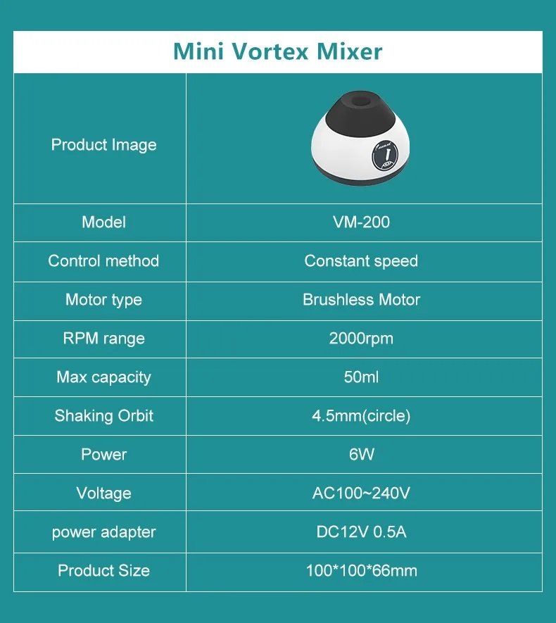 JoanLab VM-200 mini vorteks karıştırıcı, hafif basınçla çalışan kompakt laboratuvar cihazı.