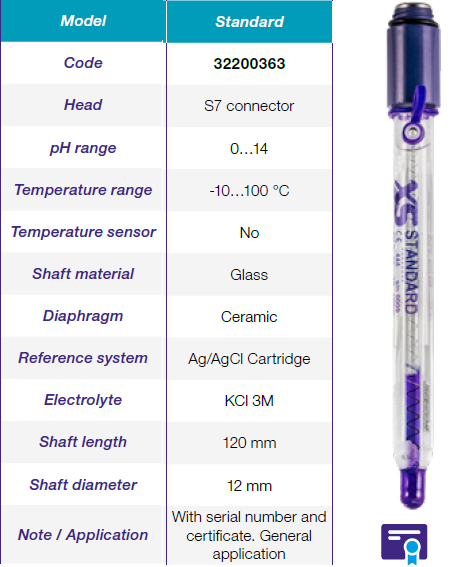 XS Instrument STANDARD pH Elektrodu