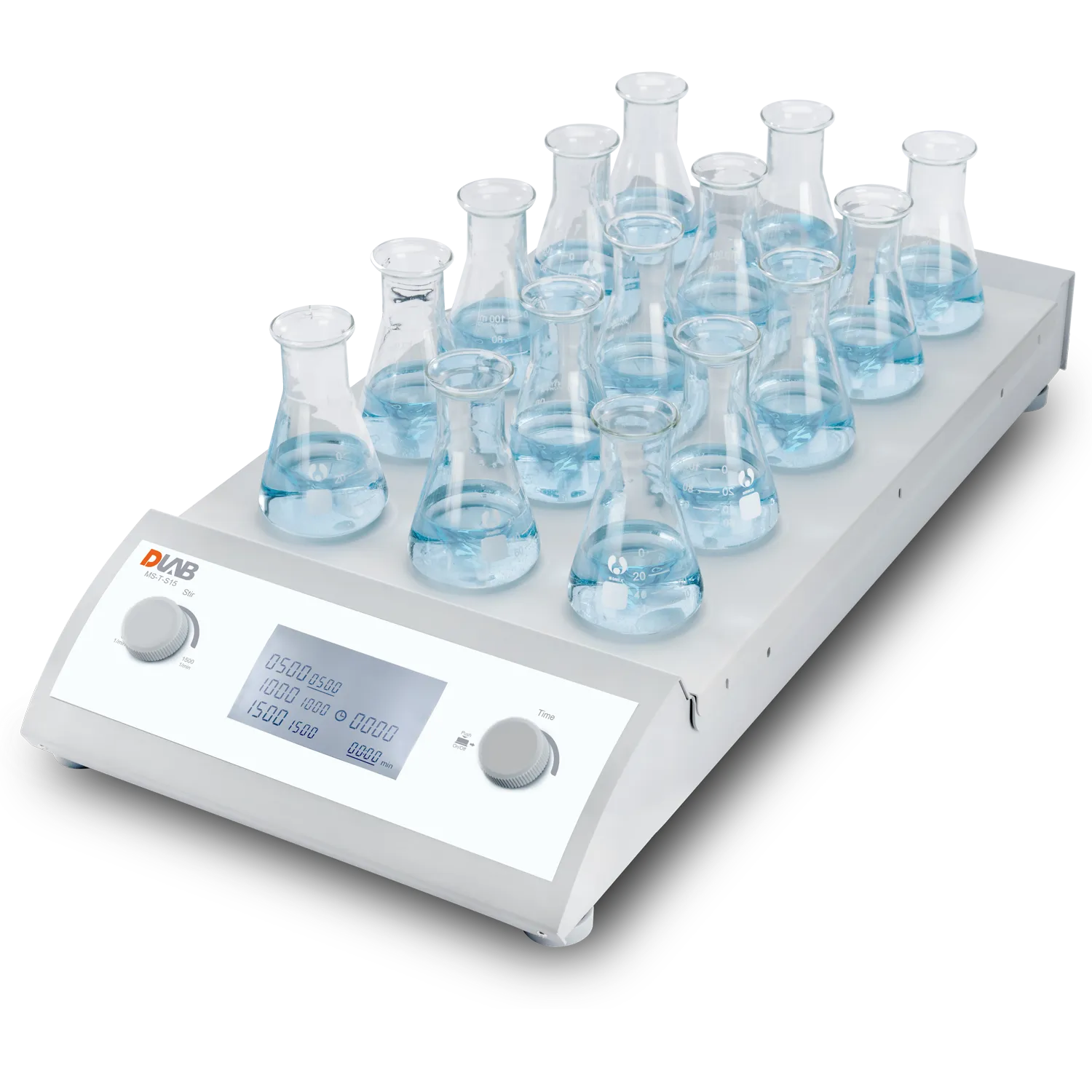 DLAB MS-T-S15 15 Bölmeli Dijital Manyetik Karıştırıcı 100 ~ 1500 rpm / 15 x 0,4 L