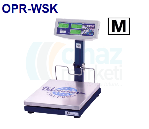 Dikomsan OPR-WSK-150 Katlanır Boyunlu Fiyat Hesaplamalı Terazi 150 kg / 20 g & 50 g