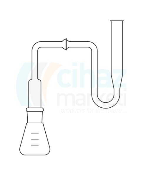 Çalışkan Cam Teknik LG028.06.0100 Arsenik Tayin Düzeneği Erlen 100 ml, NS: 29/32, Bağlantı parçaları KS: 19/9