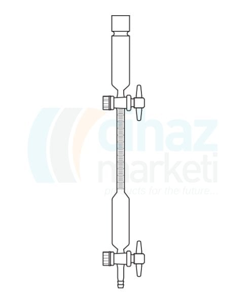 Çalışkan Cam Teknik LG028.07.0100 Karbondioksit ve Oksijen Tayin Büreti Büret 100 ml, Hazne 200 ml