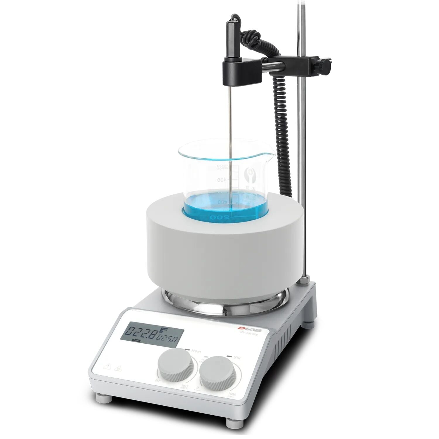 DLAB MS-H280-B500 Mantolu Isıtıcılı Manyetik Karıştırıcı 200 ~ 1.500 rpm / 25 ~ 280 °C / 500 mL Beher İçin