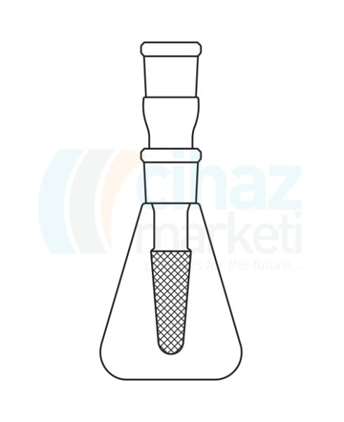 Çalışkan Cam Teknik LG028.08.0300 Kimyasal Oksijen İhtiyacı Aparatı Erlen 300 ml, NS: 29/32, Filtre Por. 2