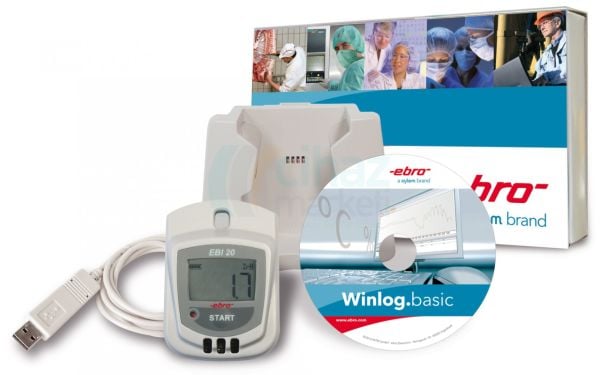 Ebro EBI 20 TH1 SET (Kaydedici+Program+Arayüz) Sıcaklık-Nem Kaydedici Data Logger