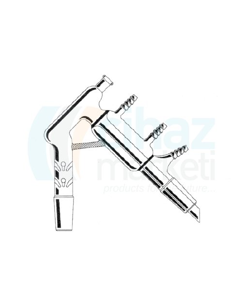 Çalışkan Cam Teknik LG028.16.1423 Distilasyon Başlığı NS: 14.5/23, Termometre NS: 12/21
