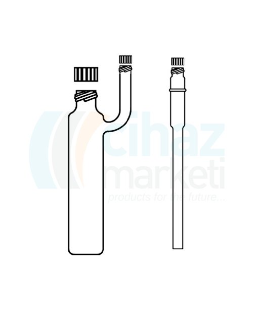 Çalışkan Cam Teknik LG028.19.0001 İmpinger Hacim 500 ml, GL 45 ve GL 25 vidalı