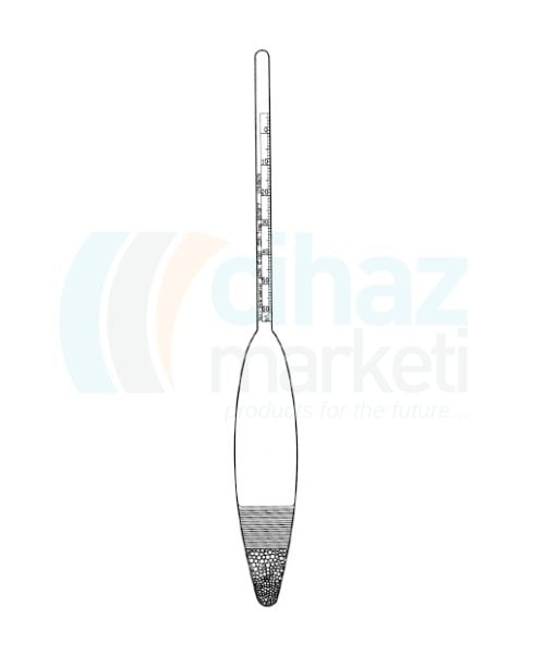 Çalışkan Cam Teknik LG029.02.0001 Toprak Hidrometresi Densi Soil ASTM 151H-62, 0.995-1.038: 0.001 Sp-Gr Tp.68/68°F