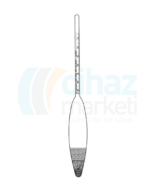 Çalışkan Cam Teknik LG029.02.0002 Toprak Hidrometresi Densi Soil ASTM 152H-62, +60: 1 g/ml Tp.68/68°F -5