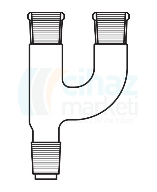 Çalışkan Cam Teknik LG012.02.2932 Distilasyon Adaptörü İki boyunlu paralel Dişi NS: 29/32 - Erkek NS: 29/32