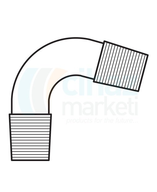 Çalışkan Cam Teknik LG012.05.1423 Distilasyon Adaptörü 75 derece açılı erkek - erkek Dişi NS: 14,5/23 - Erkek NS: 14,5/23