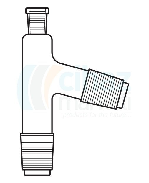 Çalışkan Cam Teknik LG012.08.1414 Distilasyon Adaptörü İki erkek şilifli 75 derece Dişi NS: 14,5/23 - Erkek NS: 14,5/23