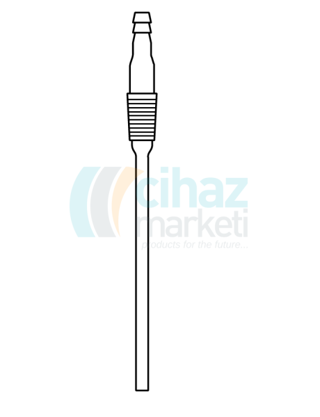 Çalışkan Cam Teknik LG012.16.2429  Gaz giriş borusu, Dik NS: 24/29