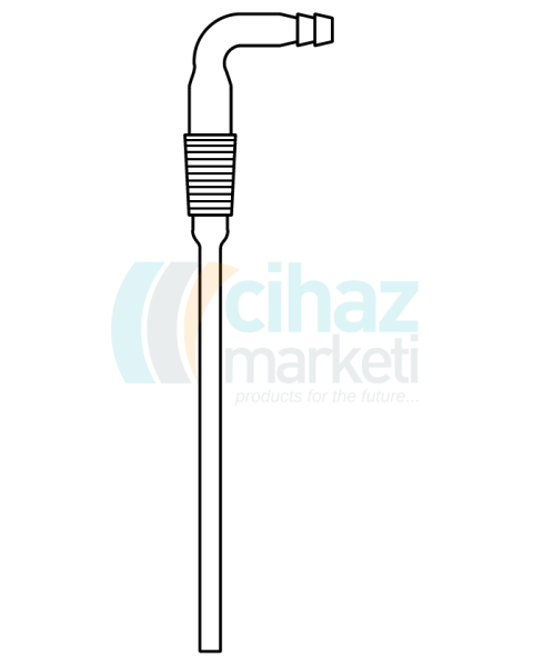 Çalışkan Cam Teknik LG012.17.2429  Gaz giriş borusu, 90º NS: 24/29