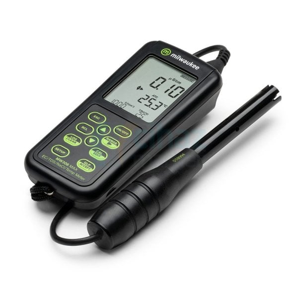 Milwaukee MW306 İletkenlik Ölçüm Cihazı - Su Geçirmez - EC/TDS/NaCl/Sıcaklık - Portatif EC Metre