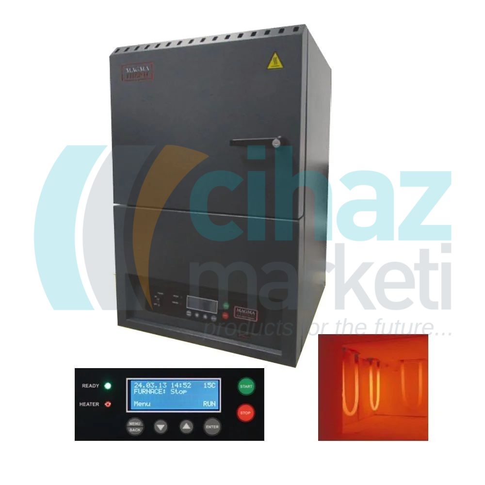 MagmaTherm MTMo-1700-60-E4/U8/S16 MoSi2 Serisi Yüksek Sıcaklık Kamara Fırın 1700 °C - 60 Litre