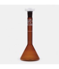 ISOLAB 013.15.004 balon joje - trapezoidal - amber - A kalite - grup sertifikalı - beyaz skala - 4 ml - NS 7/16