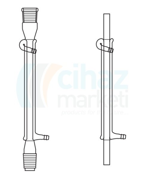 Çalışkan Cam Teknik LG013.02.0300  Düz (Liebig) soğutucu, Şilifsiz Ceket Boyu 300 mm