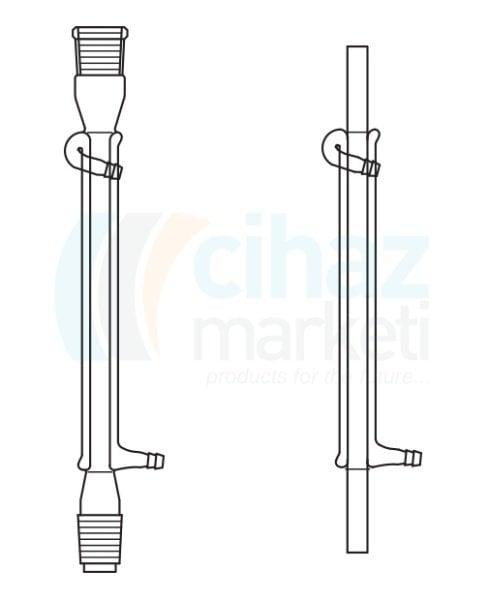 Çalışkan Cam Teknik LG013.02.0400  Düz (Liebig) soğutucu, Şilifsiz Ceket Boyu 400 mm