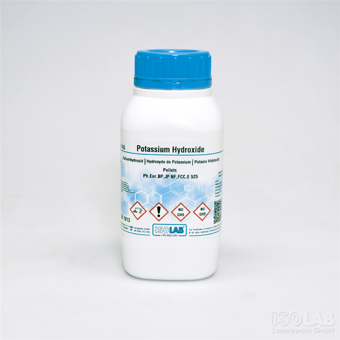 ISOLAB 960.083.1000 POTASSIUM HYDROXIDE ≥ 85%, PELLETS  PH.EUR,BP,JP NF,FCC,E 525