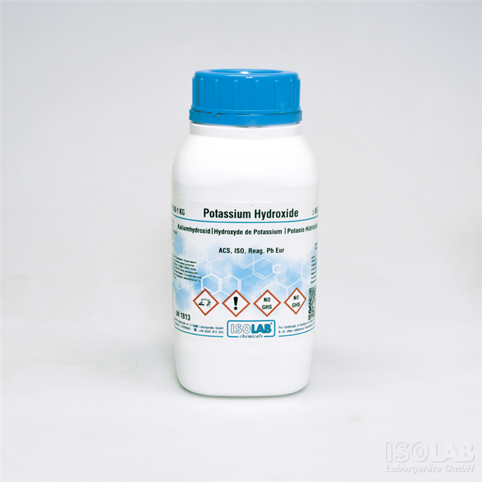 ISOLAB 960.086.1000 POTASSIUM HYDROXIDE ≥ 85%, PELLETS FOR ANALYSIS REAGENT GRADE, ACS, ISO, REAG. PH EUR