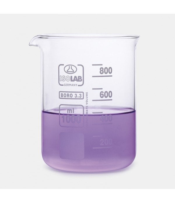 ISOLAB 025.01.100 beher - cam - kısa form - 100 ml