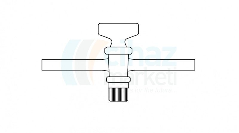 Çalışkan Cam Teknik LG002.01.0292 Tek Yollu Cam Musluk,Vidalı ve Contalı NS : 29,2, 10 mm Delik Çapı