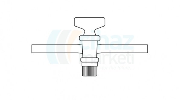 Çalışkan Cam Teknik LG002.01.0292 Tek Yollu Cam Musluk,Vidalı ve Contalı NS : 29,2, 10 mm Delik Çapı