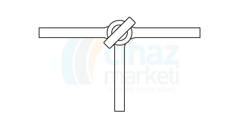 Çalışkan Cam Teknik LG002.05.0240 Üç Yollu Cam Musluk ,Vidalı ve Contalı NS : 24, 4 mm Delik Çapı