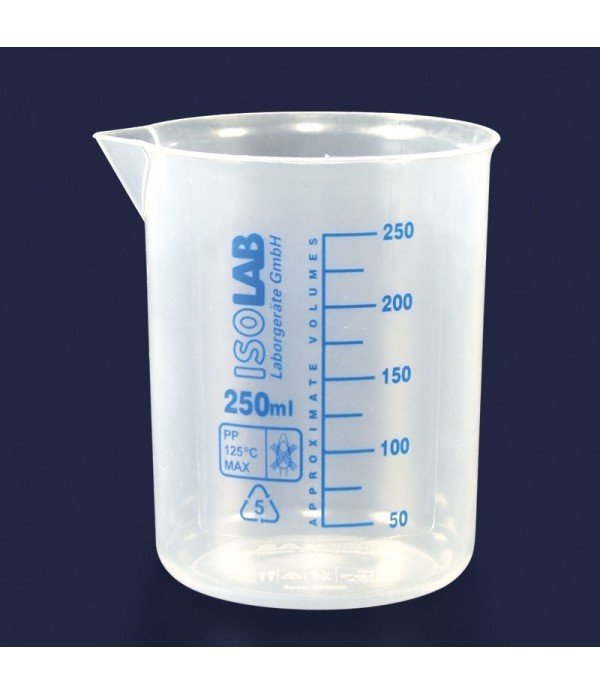 ISOLAB 026.03.901 beher - P.P - kısa form - mavi skala - 1000 ml