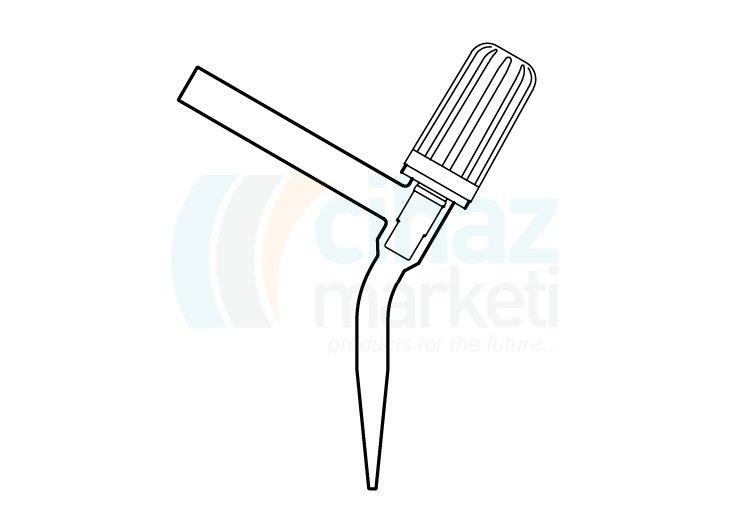Çalışkan Cam Teknik LG002.07.0003 Otomatik büret uç musluğu, PTFE, vidalı tip, iğne uçlu 0,3 mm Delik Çapı