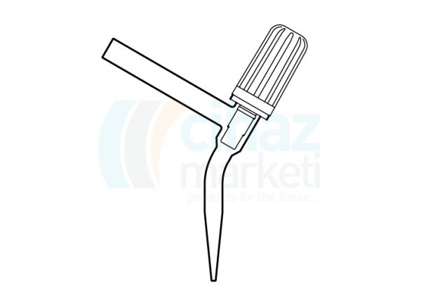 Çalışkan Cam Teknik LG002.07.0003 Otomatik büret uç musluğu, PTFE, vidalı tip, iğne uçlu 0,3 mm Delik Çapı