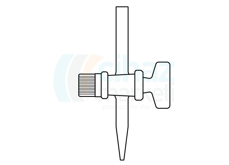 Çalışkan Cam Teknik LG002.08.0125 Büret uç musluğu, cam NS : 12,5, 2.5 mm Delik Çapı
