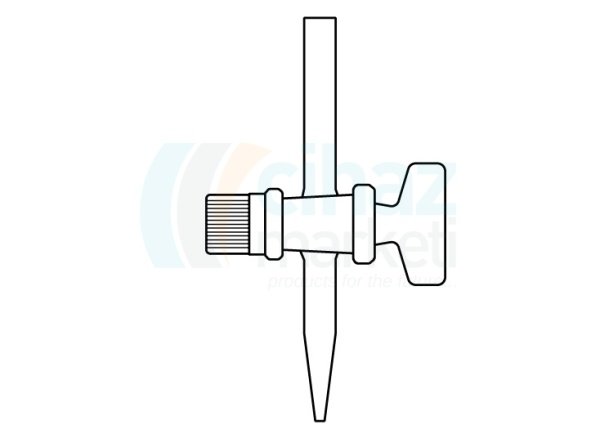 Çalışkan Cam Teknik LG002.08.0125 Büret uç musluğu, cam NS : 12,5, 2.5 mm Delik Çapı