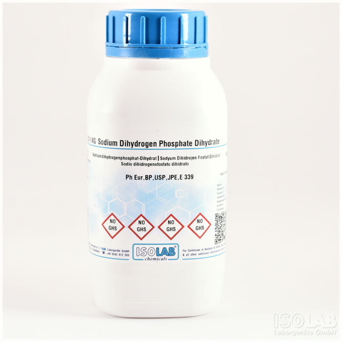 ISOLAB 969.053.1000 SODIUM DIHYDROGEN PHOSPHATE DIHYDRATE ≥ 99%, PH EUR,BP,USP,JPE,E 339.