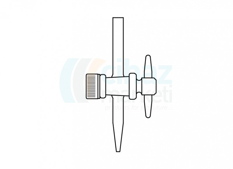 Çalışkan Cam Teknik LG002.09.0125 Büret uç musluğu, PTFE NS : 12,5, 2.5 mm Delik Çapı