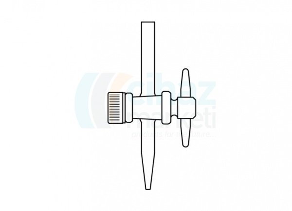 Çalışkan Cam Teknik LG002.09.0125 Büret uç musluğu, PTFE NS : 12,5, 2.5 mm Delik Çapı
