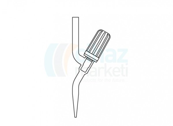 Çalışkan Cam Teknik LG002.10.0003 Büret uç musluğu, PTFE, vidalı tip, iğne uçlu 0,3 mm Delik Çapı