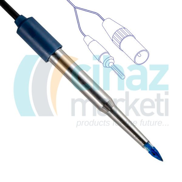 XS Instruments 2 Pore Steel T DIN pH Elektrotu Et ve Peynir Uygulamaları İçin 0…14 pH / 0…80 °C