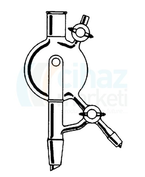 Çalışkan Cam Teknik LG016.09.1000 Solvent Distilasyon Başlığı Üst Dişi NS: 29/32- Alt Erkek NS: 29/32- Alt Musluk Erkek NS: 14,5/23, 1000 ml Balon Hacmi