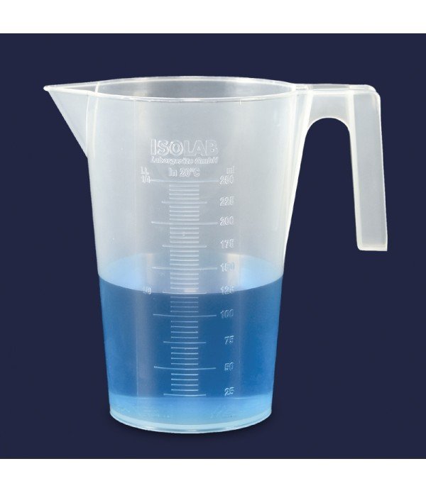 ISOLAB 026.02.901 beher - kulplu - P.P - kısa form - kabartma skala - 1000 ml