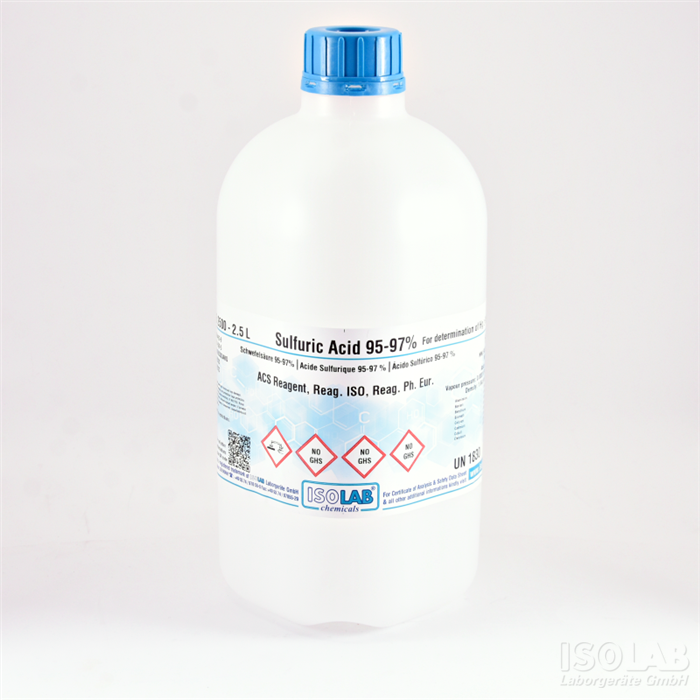 ISOLAB 970.026.2500 SULFURIC ACID 95-97% FOR DETERMINATION OF HG, ACS REAGENT, REAG. ISO, REAG. PH. EUR.