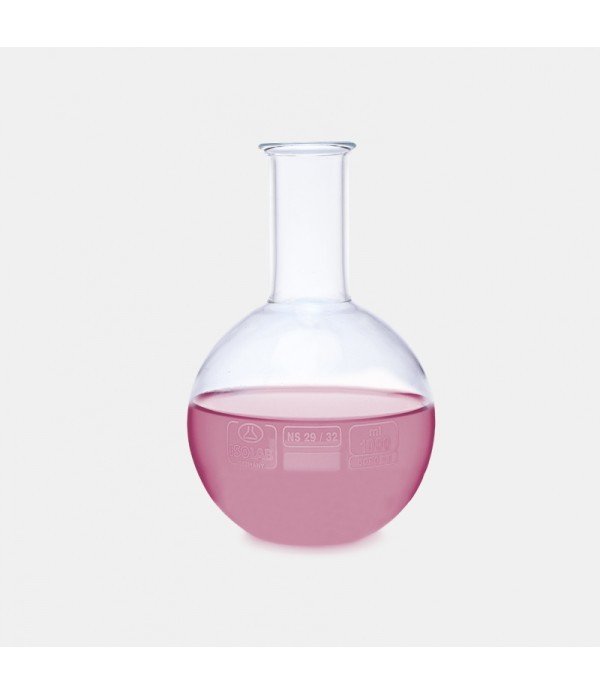 ISOLAB 029.01.500 balon - cam - dibi düz - 500 ml