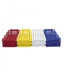 ISOLAB 079.01.006R tüp standı - demonte - P.P - 21 delik - 30 mm tüpler için - kırmızı