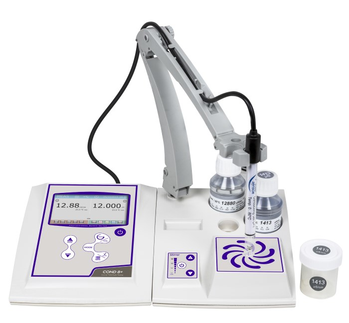 XS Instruments COND 8+ Masaüstü İletkenlik Ölçer + 2301T İletkenlik Hücresi + Manyetik Karıştırıcı