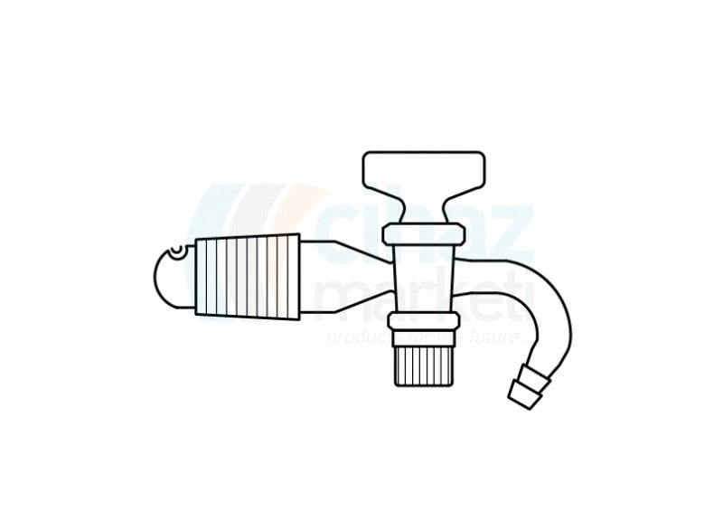 Çalışkan Cam Teknik LG002.16.2429 Desikatör musluğu,  PTFE NS : 24/29 , 2.5 mm Delik Çapı